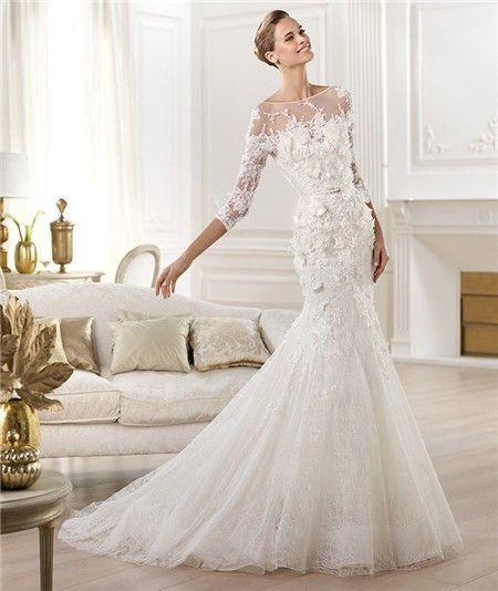 Mermaid-Illusion-Neckline-Open-Back-Three-Quarter-Sleeve-Lace-Wedding-Dress.jpg